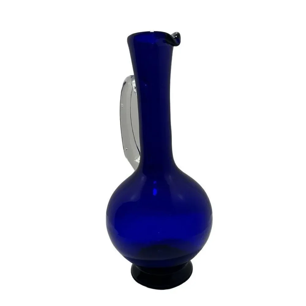 Vtg Handmade Glass Pitcher 12